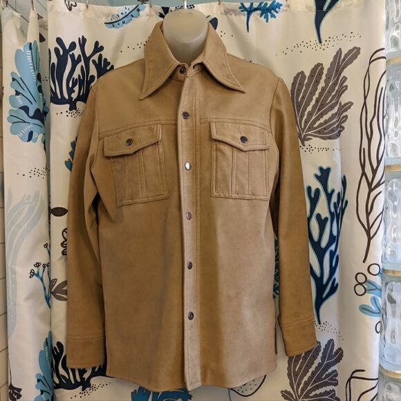VTG 70s Val Cassi Collection Vina-Hide Vinyl Work Jacket - Picture 1 of 15